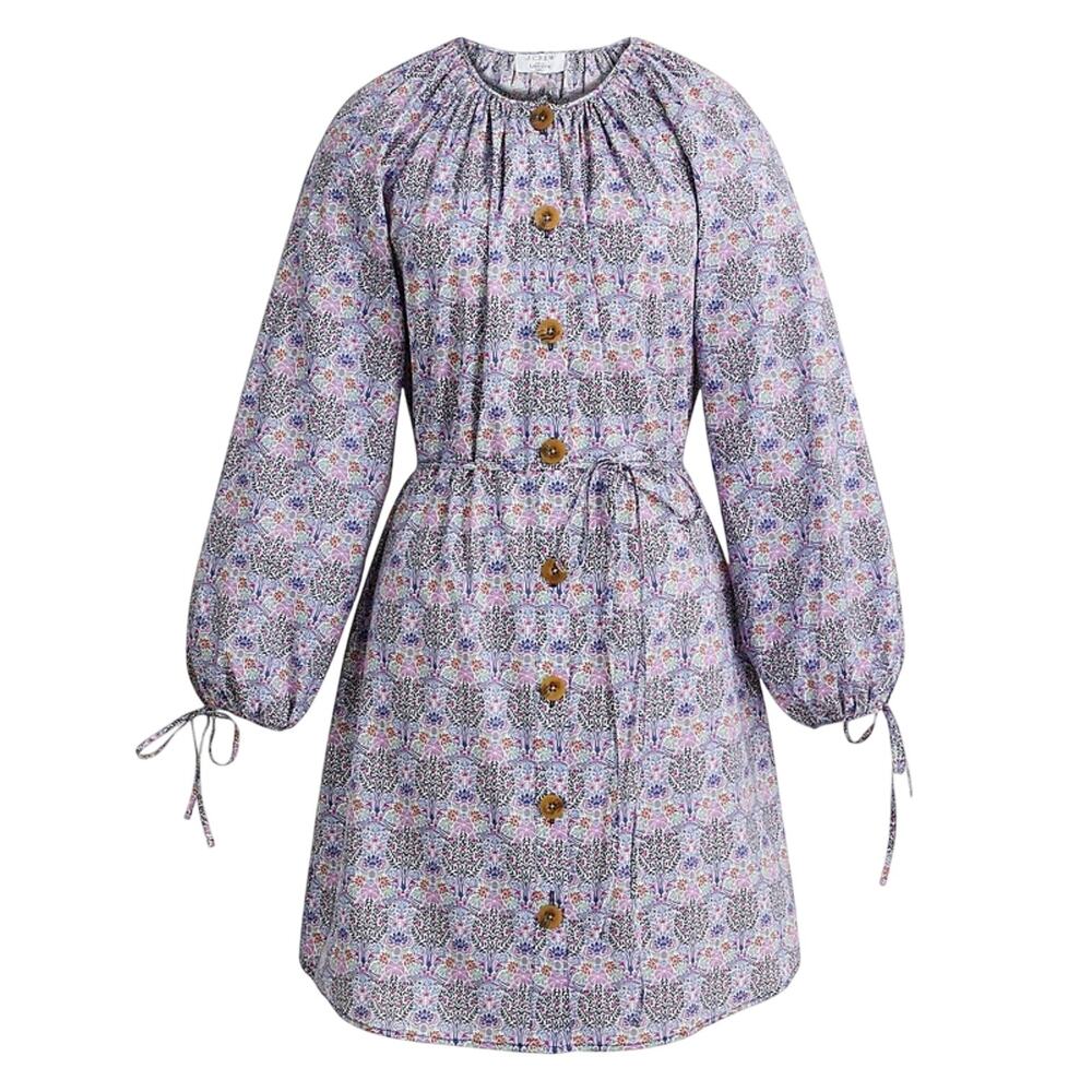 J. Crew button-front organic cotton dress in Liberty Club Nouveau fabric Size XS